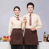 upgraded long sleeve coffee shop cafe waiter waitress coverall uniform shirts