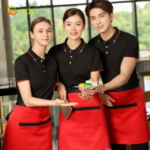 summer thin milk tea cold drink store dessert shop waiter waitress  tshirt logo print embroidery