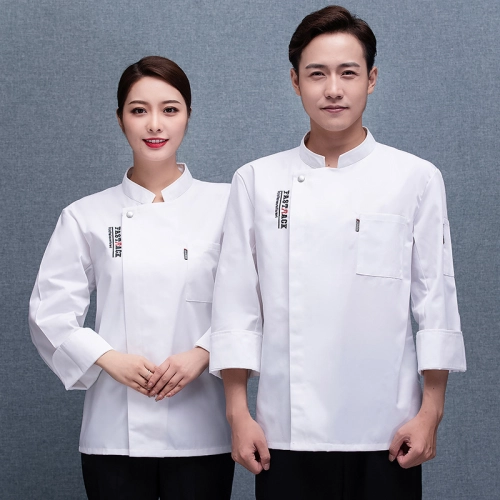 high quality button less women men unisex deign chef jacket