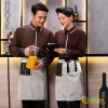 long sleeve trundown collar  restaurant tea house waiter waitress uniform shirt  (free apron gift)