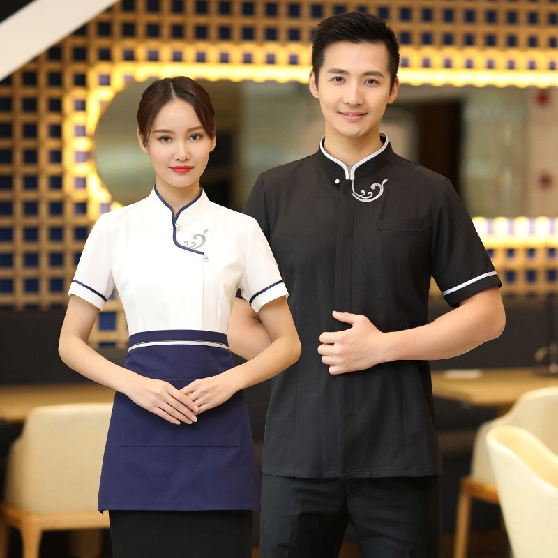 2025 Chinese restaurant spa working wear uniform shirt 