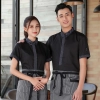 classic fashion stripes collar waiter and waitress shirt work uniform