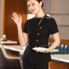 short sleeve waiter waitress jacket work uniform solid color