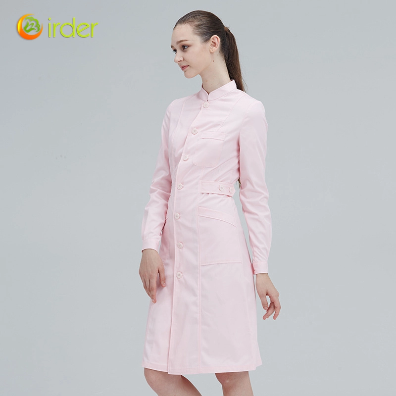 stand collar long sleeve medial care center hostpital pink nurse jacket coat