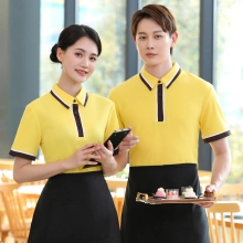 2025 high quality contract collar restaurant hotel store staff uniform workwear tshirt