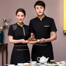 Chinese restaurant bread store staff uniform short sleeve blouse 