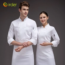 2025 double breasted men chef jacket coat unform white/red/black color