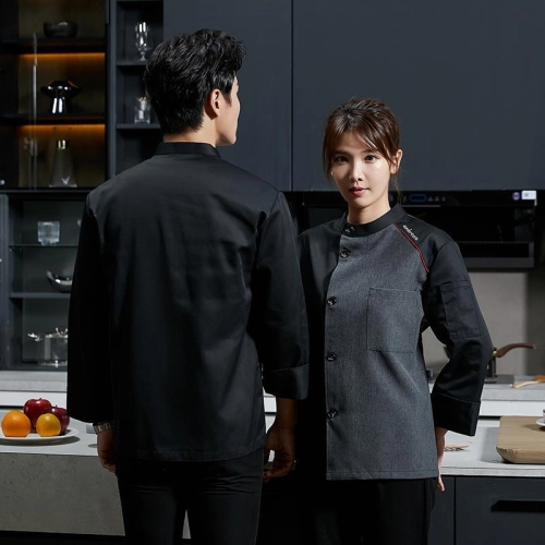 Korea design young chef jacket 2025 long sleeve autumn chef uniform