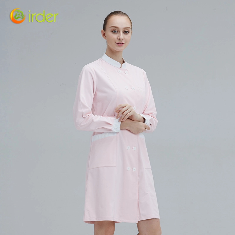 Europe hospital hotal sale white collar long sleeve nurse coat doctor work uniform
