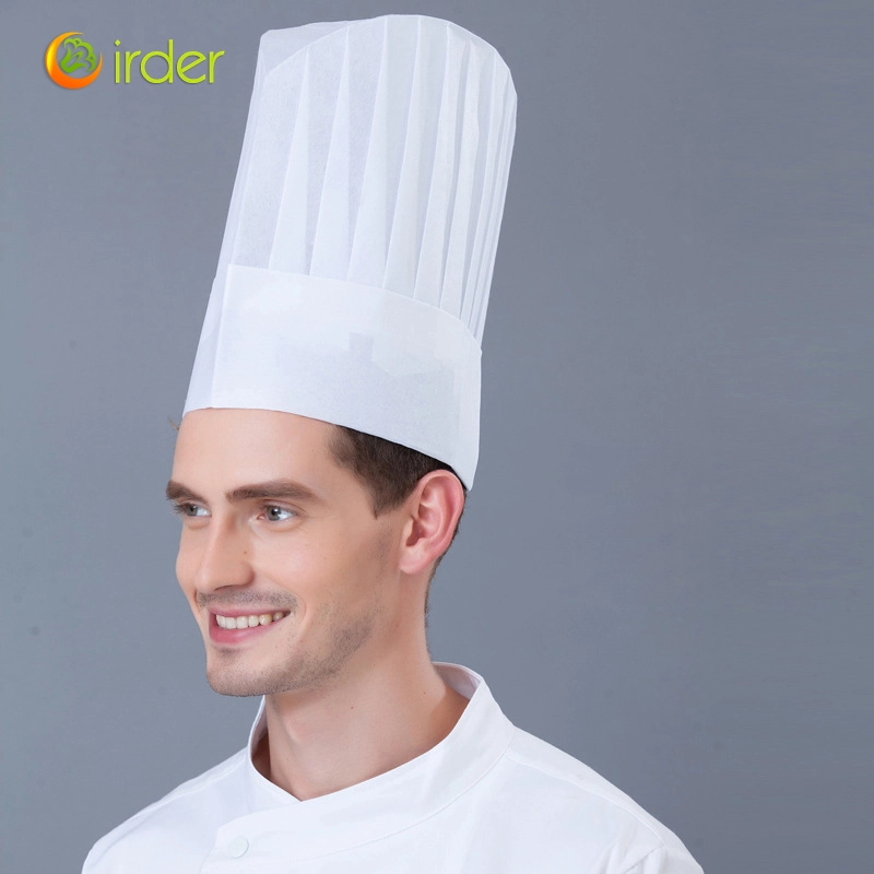 high quality plant fiber disposable chef hat 23cm round top paper hat