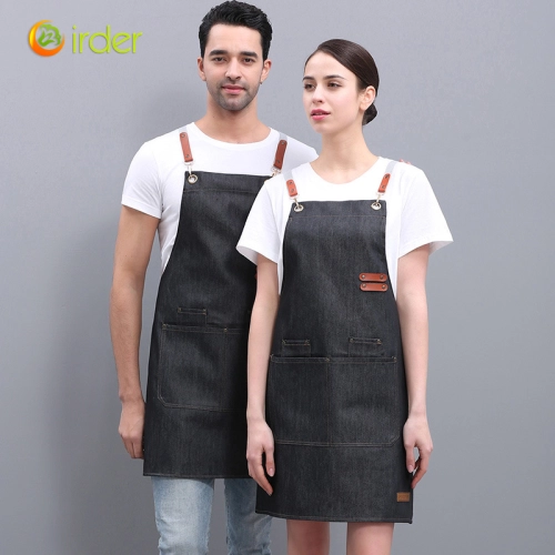 2025 good fabric bar restaurant watier/chef denim halter apron long apron