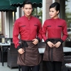 restaurant waiter waitress work shirt uniform solid color long sleeve jacket