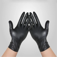 wholesale Diamond texture thicken black nitrile gloves FDA510k CE certificated orange M 7.5g