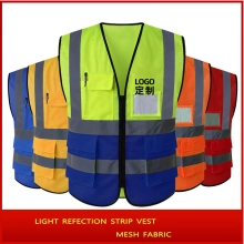 summer mesh fabric light refection strip vest Safety vest worker uniform