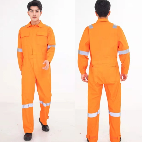 Sanitationman repairman cotton protective clothing crew painting decoration Wear one-piece reflective one-piece coverall suit uniform