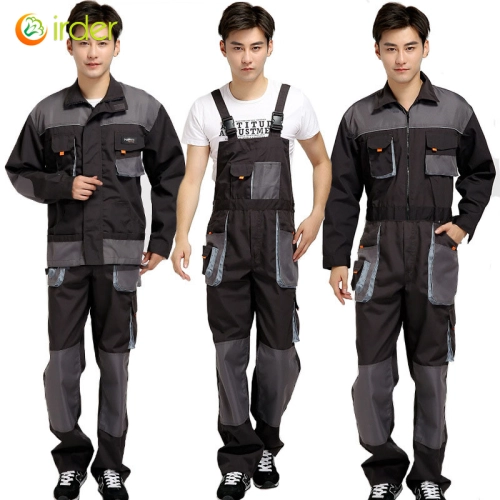 grey patchwork auto repair man machanic uniform workwear jumpsuit suits