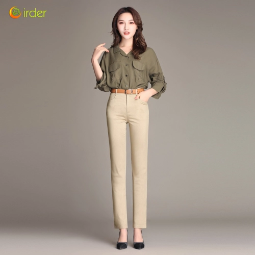 classic fashion casual  bell bottom cotton office lady women pencil pants jeans trousers