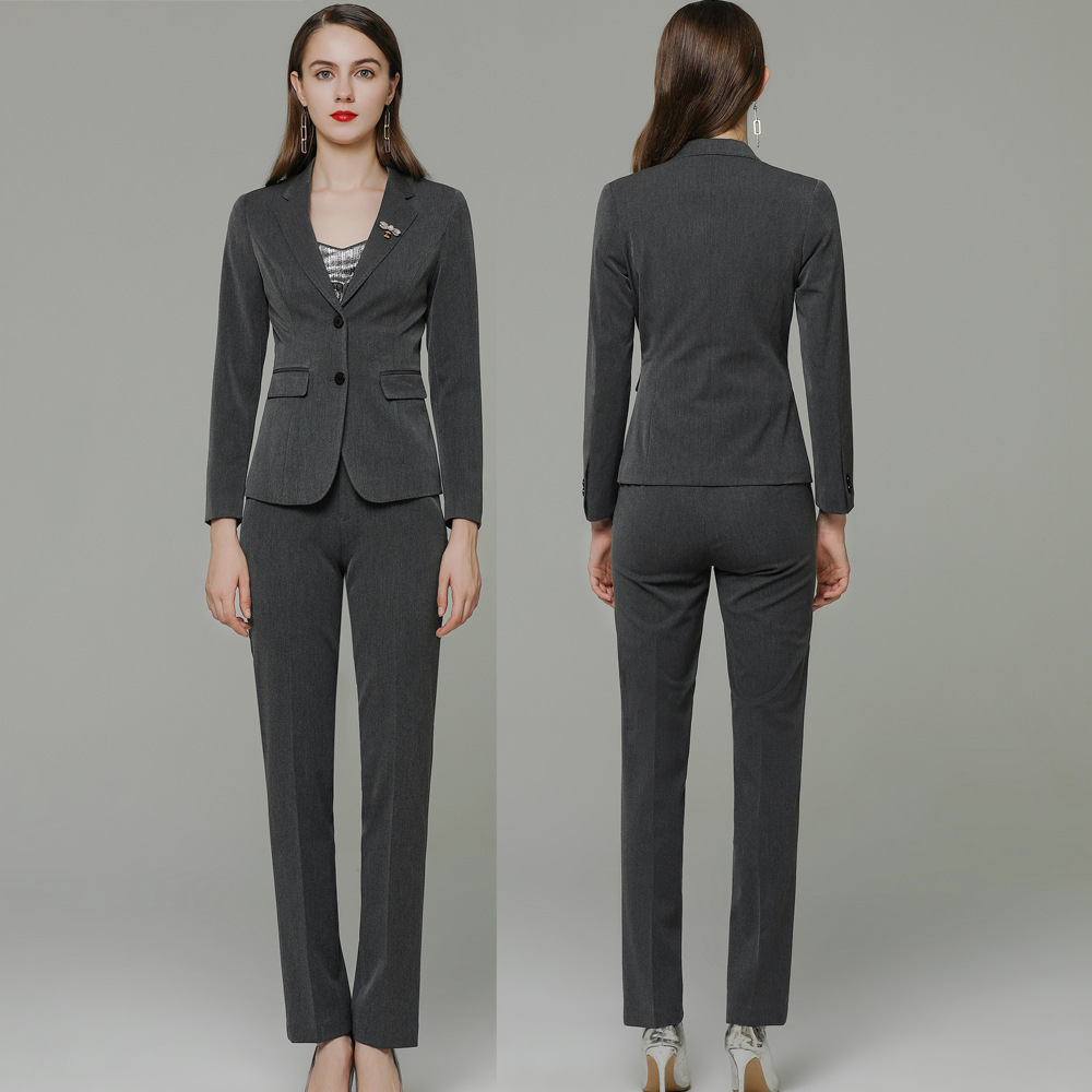 upgrade autumn winter design grey women pant suit company manager uniform