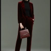 fashion high quality casual pleuche fabric double breasted women suit pant suit