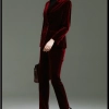 fashion high quality casual pleuche fabric double breasted women suit pant suit