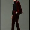 fashion high quality casual pleuche fabric double breasted women suit pant suit