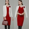 Europe vogue long sleeve one button white women suit blazer