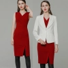 Europe vogue long sleeve one button white women suit blazer