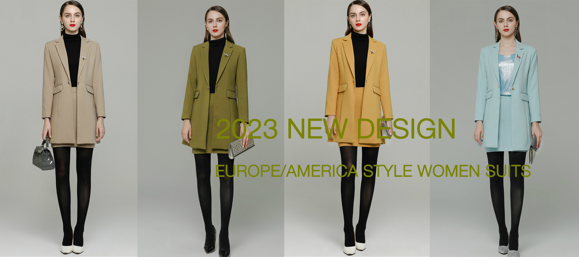 Europe America style fashion winter autumn woolen fabric women suit blazer shirt set