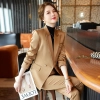 upgrade one button good fabric office lady pant suit work suits uniform