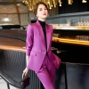 upgrade one button good fabric office lady pant suit work suits uniform