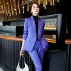 upgrade one button good fabric office lady pant suit work suits uniform