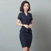 slim fit stripes women dress for office work uniform Korea style