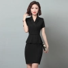 slim fit stripes women dress for office work uniform Korea style