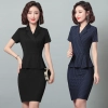 slim fit stripes women dress for office work uniform Korea style