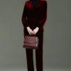 wine color pleuche pant suit shop staff women autumn work suit