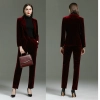 wine color pleuche pant suit shop staff women autumn work suit