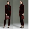 wine color pleuche pant suit shop staff women autumn work suit