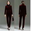 wine color pleuche pant suit shop staff women autumn work suit