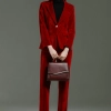 America hot sale red pleuche fabric long sleeve women pant suit bank clerk uniform