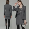 collage student class uniform dual button women grey work suits