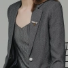 collage student class uniform dual button women grey work suits