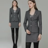 collage student class uniform dual button women grey work suits