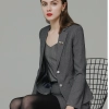 collage student class uniform dual button women grey work suits