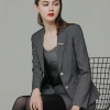 collage student class uniform dual button women grey work suits