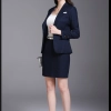 navy color dot stripes women work suits office uniform wholesale