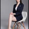 navy color dot stripes women work suits office uniform wholesale