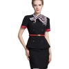 short sleeve double breasted flight attendant work uniform women suit