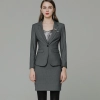 grey one button company work unform skirt suits Europe style