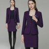 casual purple long sleeve women suits  saleswoman uniform