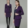 casual purple long sleeve women suits  saleswoman uniform